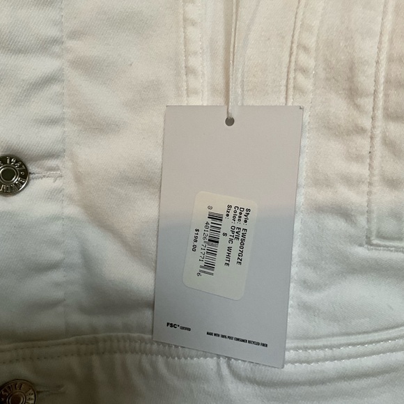 Anthropologie EDWIN Womens Evie White Denim Jacket Size Small - Picture 5 of 7